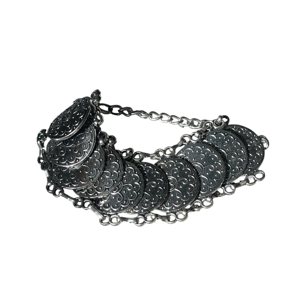 Elegant Silver Coin Bracelet